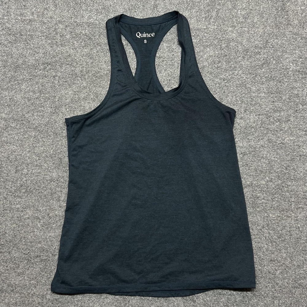 Quince Tank Top Womens Small Blue Racerback Scoop Neck Athletic Yoga Running Gym